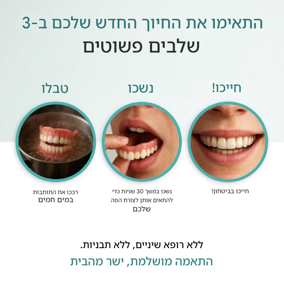 מסתיים היום: חיסכון לזמן מוגבל - שיניים תותבות YAGOO™ בהתאמה אישית לחיוך בטוח בעצמך